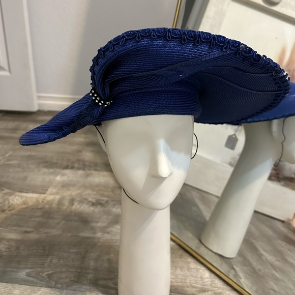 Vintage royal blue hat - Picture 3 of 6